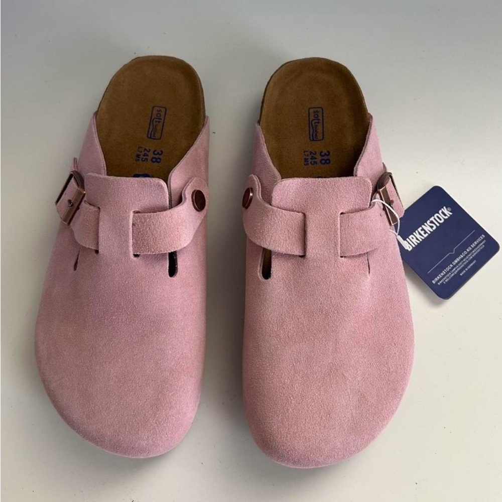 Birkenstock Light Pink Suede Slip-Ons - Picture 4 of 6